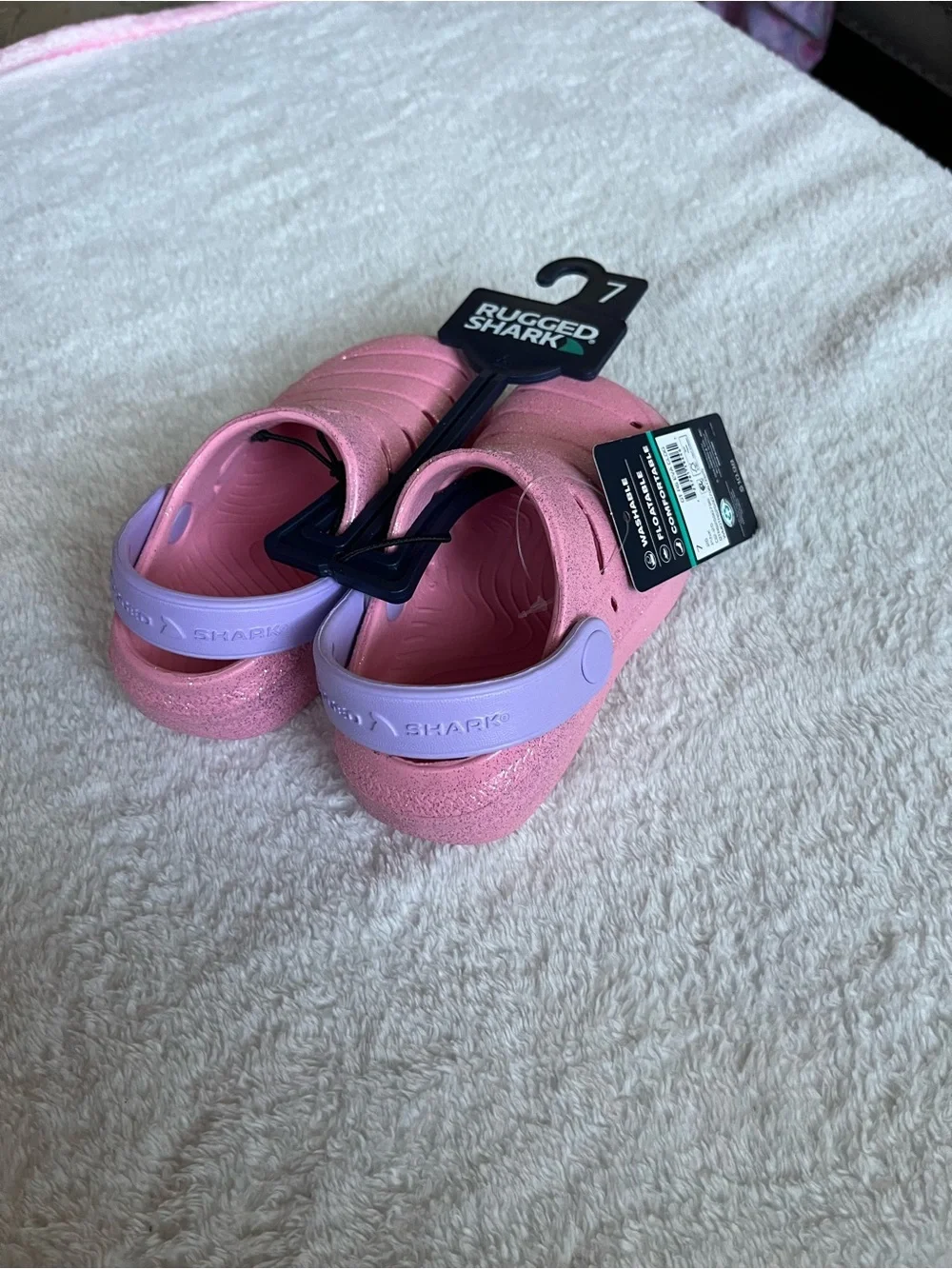Kids' Pink Glitter Clog - Size 7